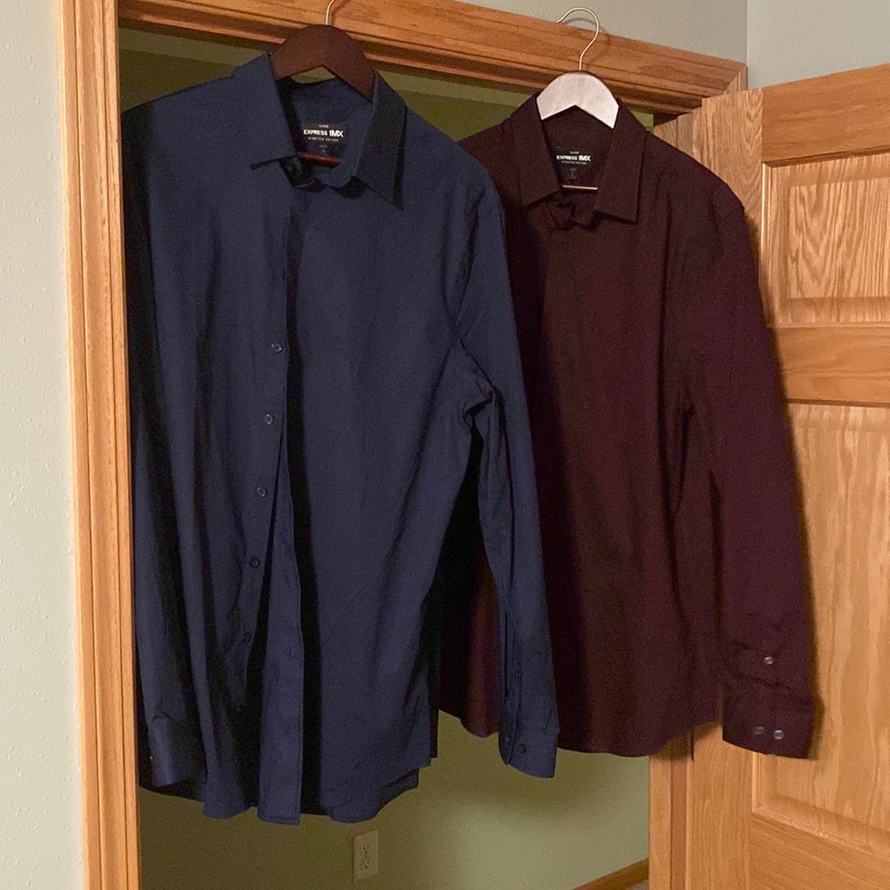 3 good condition button up Express shirts